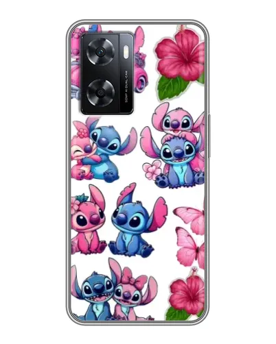Чехол для OPPO A77 с картинкой «Стикеры Stitch и Angel»