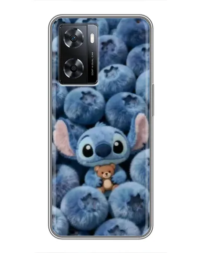 Чехол для OPPO A77 с картинкой «Стич и голубика»