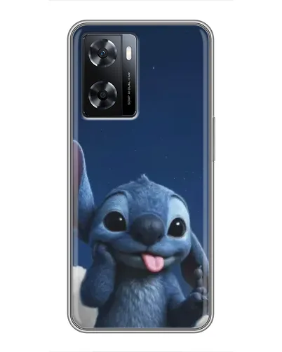 Чехол для OPPO A77 с картинкой «Стич в облаках»