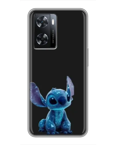 Чехол для OPPO A77 с картинкой «Стич на черном»