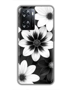 Чохол для OPPO A77 з картинкою «Монохромні айстри»