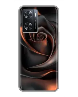 Чохол для OPPO A77 з картинкою «Шовкова чорна троянда»