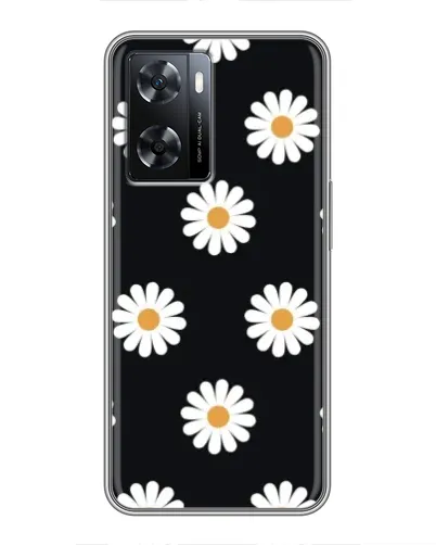 Чохол для OPPO A77 з картинкою «Ромашки на чорному»