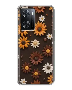 Чохол для OPPO A77 з картинкою «Візерунок з маленьких соняшників»