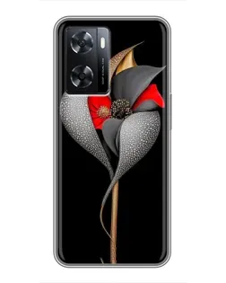 Чохол для OPPO A77 з картинкою «Срібна фантазійна квітка»