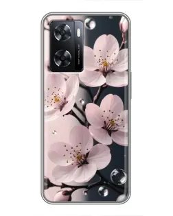 Чохол для OPPO A77 з картинкою «Ніжня сакура та краплі»