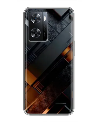 Чохол для OPPO A77 з картинкою «Чорні геометричні блоки»