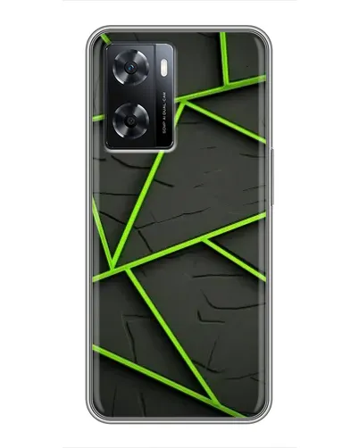 Чохол для OPPO A77 з картинкою «Зелені геометричні лінії»