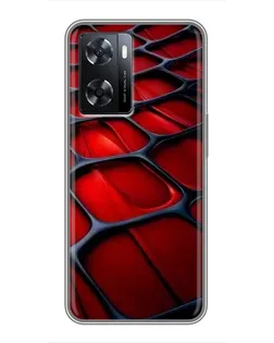 Чохол для OPPO A77 з картинкою «Червона глянцева сітка»