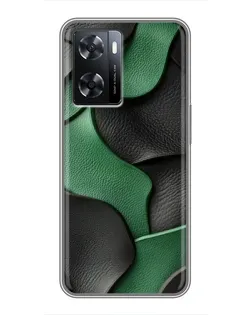 Чохол для OPPO A77 з картинкою «Зелені шкіряні хвилі»