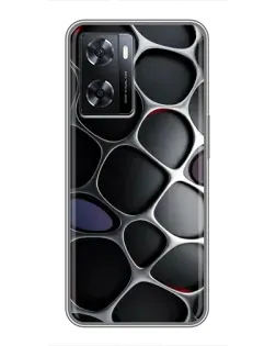 Чохол для OPPO A77 з картинкою «Об'ємна темна решітка»
