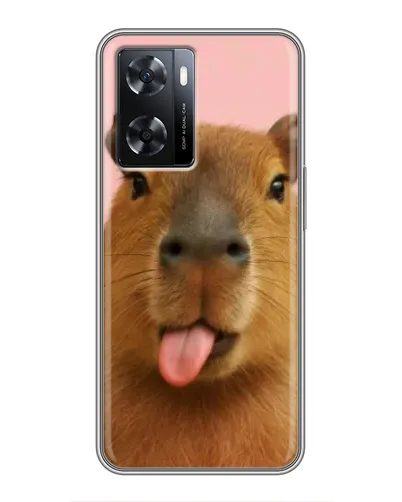 Чехол для OPPO A77 с картинкой «Капибара с языком» Чехол для OPPO A77 с картинкой «Капибара с языком»