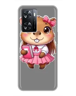 Чехол для OPPO A77 с картинкой «Девочка капибара»