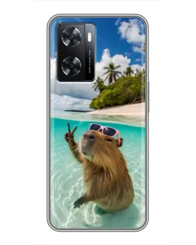 Чехол для OPPO A77 с картинкой «Капибара на море» Чехол для OPPO A77 с картинкой «Капибара на море»