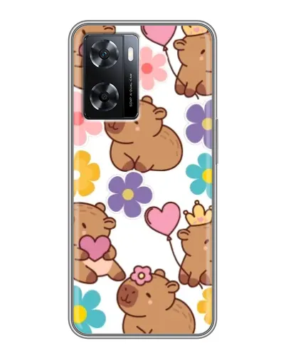 Чехол для OPPO A77 с картинкой «Цветочный паттерн капибар» Чехол для OPPO A77 с картинкой «Цветочный паттерн капибар»
