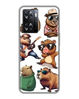 Чехол для OPPO A77 с картинкой «Крутые капибары музыканты»