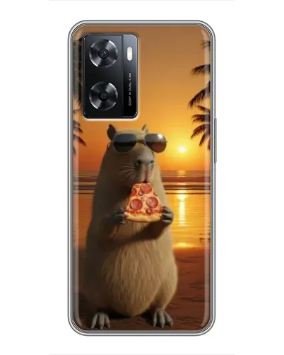 Чехол для OPPO A77 с картинкой «Капибара с пиццей» Чехол для OPPO A77 с картинкой «Капибара с пиццей»