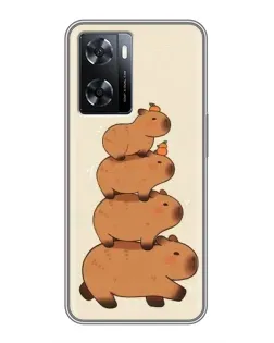 Чехол для OPPO A77 с картинкой «Башня из капибар»