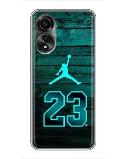 Чехол для OPPO A78 (4G) с картинкой «Jordan Cyan 23»