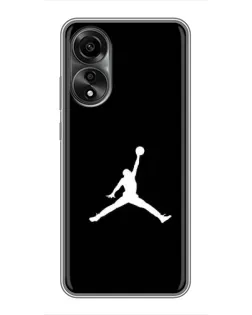 Чехол для OPPO A78 (4G) с картинкой «Jordan Silhouette»