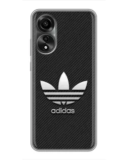 Чехол для OPPO A78 (4G) с картинкой «Adidas Карбоновая текстура»