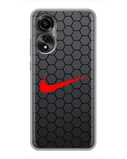 Чохол для OPPO A78 (4G) з картинкою «Nike — карбонова сітка» Чохол для OPPO A78 (4G) з картинкою «Nike — карбонова сітка»