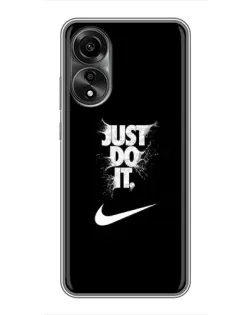 Чехол для OPPO A78 (4G) с картинкой «Текстовый принт Nike» Чехол для OPPO A78 (4G) с картинкой «Текстовый принт Nike»