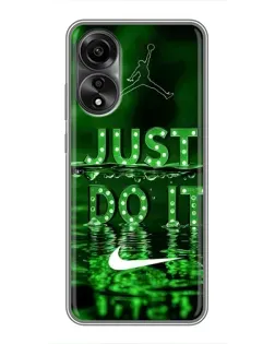 Чехол для OPPO A78 (4G) с картинкой «Зеленый неоновый Nike» Чехол для OPPO A78 (4G) с картинкой «Зеленый неоновый Nike»