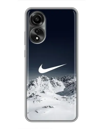Чехол для OPPO A78 (4G) с картинкой «Nike — зимние горы»