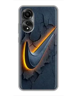 Чехол для OPPO A78 (4G) с картинкой «Объемный логотип Найк» Чехол для OPPO A78 (4G) с картинкой «Объемный логотип Найк»
