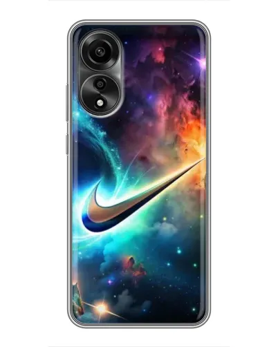 Чехол для OPPO A78 (4G) с картинкой «Космический Nike Swoosh»