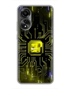 Чехол для OPPO A78 (4G) с картинкой «Nike — золотая искра» Чехол для OPPO A78 (4G) с картинкой «Nike — золотая искра»