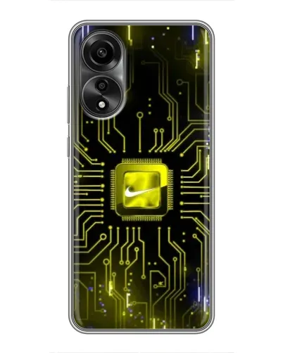 Чехол для OPPO A78 (4G) с картинкой «Nike — золотая искра»
