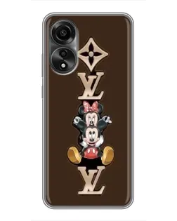 Чехол для OPPO A78 (4G) с картинкой «LV и Микки Маус»