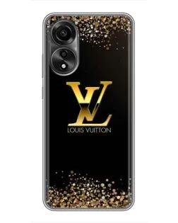 Чехол для OPPO A78 (4G) с картинкой «LV — золотые искры»