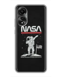 Чохол для OPPO A78 (4G) з картинкою «NASA — крокуємо по Місяцю»