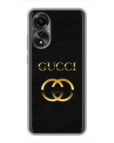 Чехол для OPPO A78 (4G) с картинкой «Золотой логотип Gucci»