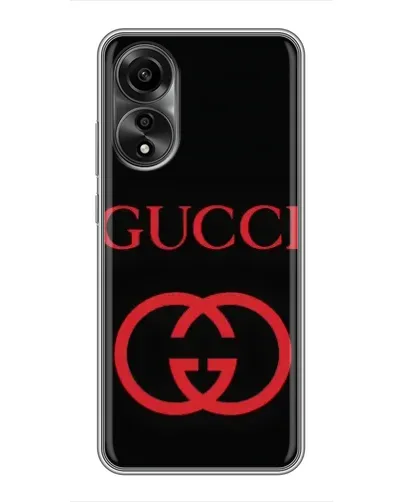 Чехол для OPPO A78 (4G) с картинкой «Gucci — красный логотип»