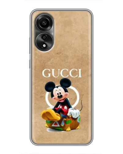 Чехол для OPPO A78 (4G) с картинкой «Микки Маус Gucci — крафт»