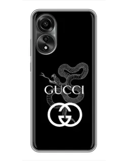 Чехол для OPPO A78 (4G) с картинкой «Gucci — серебряная змея»