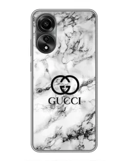 Чехол для OPPO A78 (4G) с картинкой «Gucci — мраморный шик»