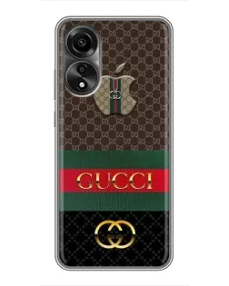 Чехол для OPPO A78 (4G) с картинкой «Gucci — брендированный десерт»