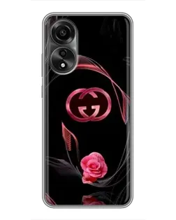 Чехол для OPPO A78 (4G) с картинкой «Gucci — неоновая роза»