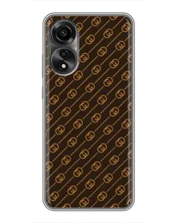 Чехол для OPPO A78 (4G) с картинкой «Gucci — золотые диагонали»