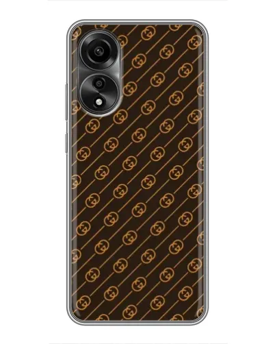 Чехол для OPPO A78 (4G) с картинкой «Gucci — золотые диагонали»