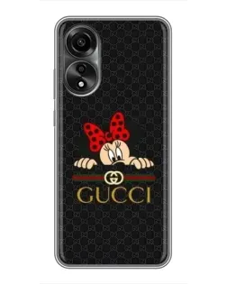Чехол для OPPO A78 (4G) с картинкой «Минни Маус Gucci — черный»