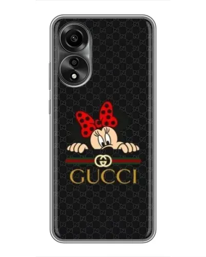 Чехол для OPPO A78 (4G) с картинкой «Минни Маус Gucci — черный»