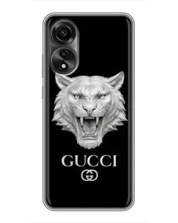 Чохол для OPPO A78 (4G) з картинкою «Gucci — срібний лев»