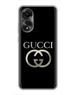 Чохол для OPPO A78 (4G) з картинкою «Gucci — золото на чорному»