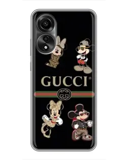 Чохол для OPPO A78 (4G) з картинкою «Gucci — герої Disney та монограма»